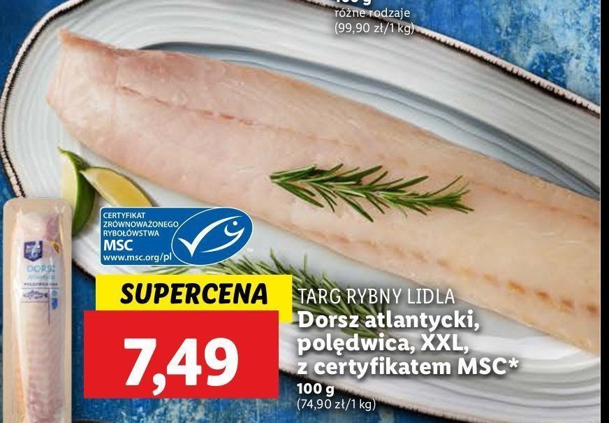 Dorsz atlantycki - polędwica Rybny targ lidla promocja