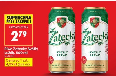 Piwo Żatecký Světlý Ležák 500 ml promocja w Biedronka