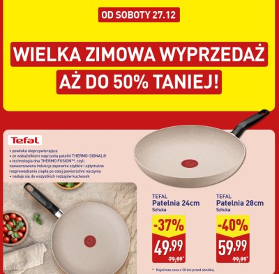 Patelnia TEFAL 24cm promocja w Aldi