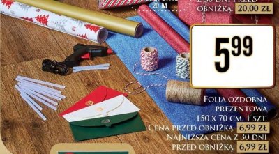 Folia ozdobna prezentowa  promocja w Dino