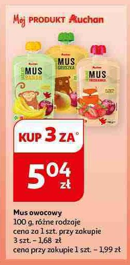 Mus jab艂ko-truskawka Auchan promocja