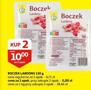 Boczek lardons Podniesiony kciuk promocja