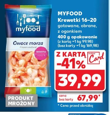 Krewetki gotowane obrane 16/20 Myfood promocja