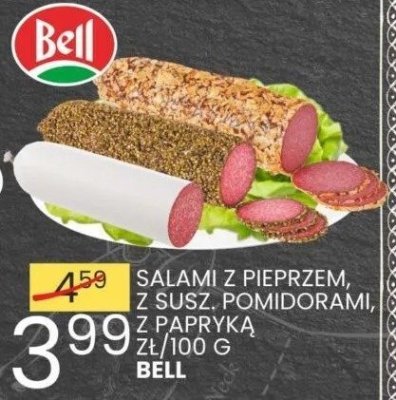 Salami z pieprzem, z susz. pomidorami, z papryką zł/100g Bell promocja w Wafelek