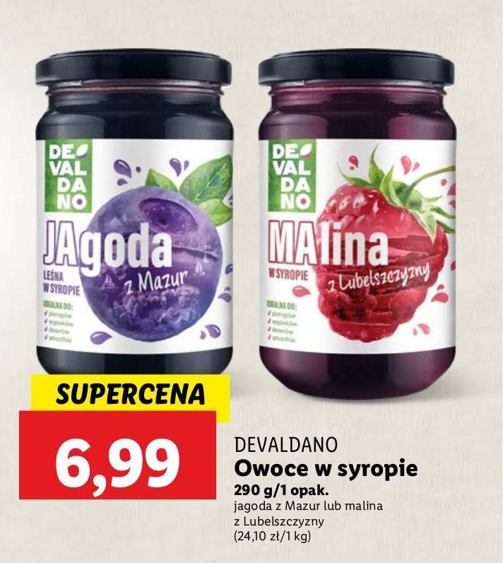 Malina w syropie Devaldano promocja