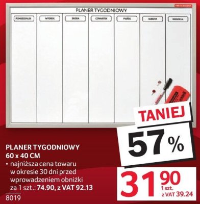 Planer tygodniowy 60x40 cm promocja w Selgros