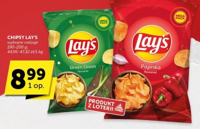 Chipsy Lay's wybrane rodzaje promocja w Groszek