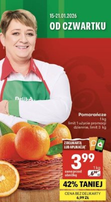 Pomarańcze promocja w Delikatesy Centrum
