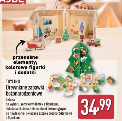 Drewniane zabawki bożonarodzeniowe TOYLINO promocja w Aldi