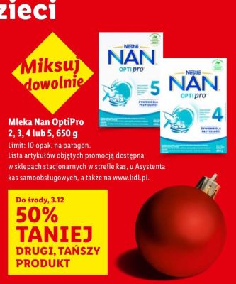 Mleko Nan OptiPro 2, 3, 4 lub 5 promocja w Lidl