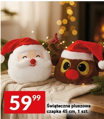 Świąteczna pluszowa czapka 45 cm, 1 szt. promocja w Twój Market