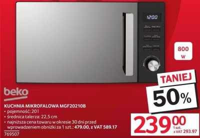 Kuchnia mikrofalowa BEKO MGF20210B promocja w Selgros
