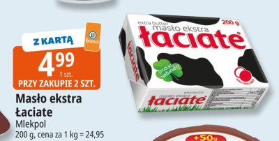 Masło ekstra Łaciate Mlekpol promocja w Leclerc