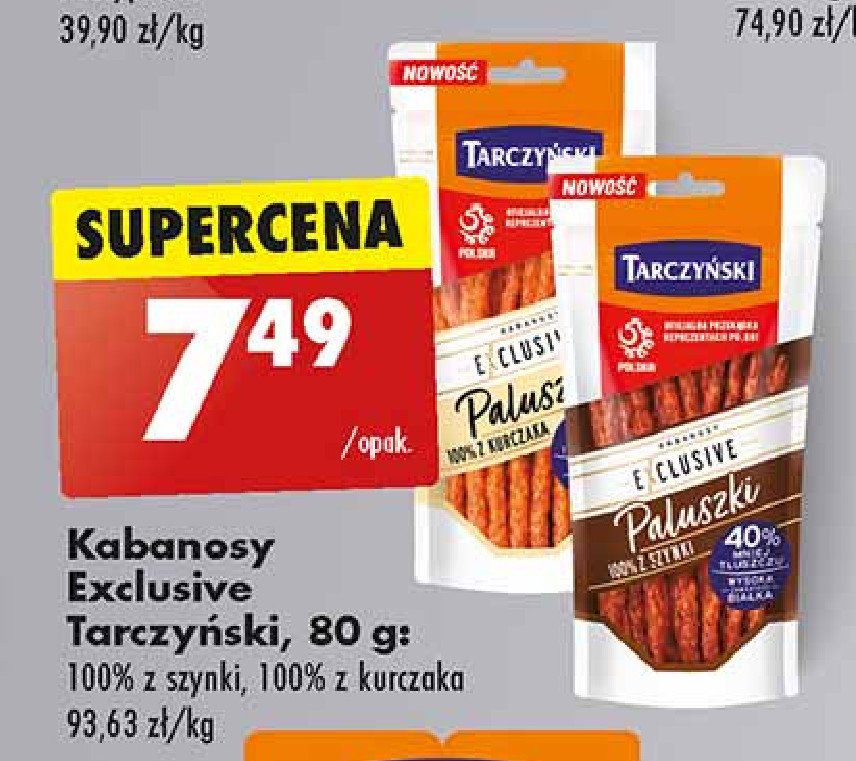 Kabanosy 100 % z kurczaka Tarczyński exclusive promocja