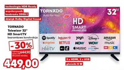 Telewizor TORNADO Telewizor 32" HD SmartTV promocja w Kaufland