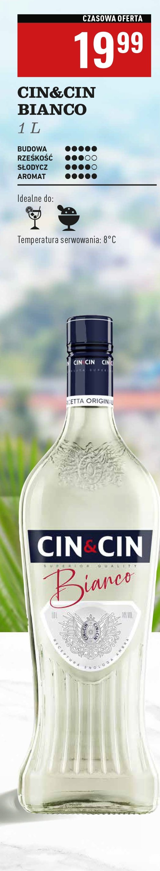Vermouth Cin&cin bianco promocja w Delikatesy Centrum