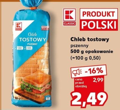Chleb tostowy pszenny Wypiekarnia i ciachownia promocja w Kaufland