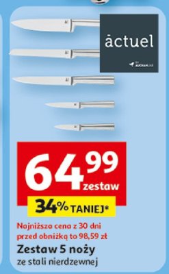 Zestaw 5 noży ze stali nierdzewnej promocja w Auchan