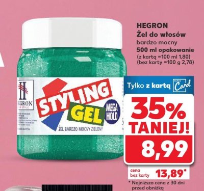 Żel do włosów Hegron bardzo mocny 500 ml promocja w Kaufland