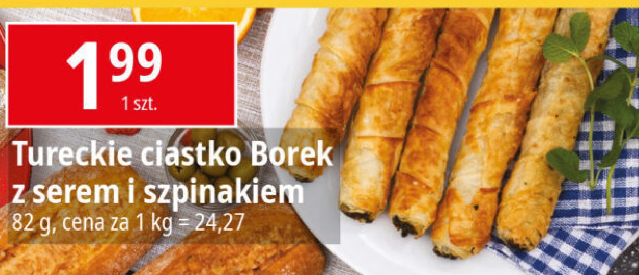 Ciastko tureckie borek ze szpinakiem promocja