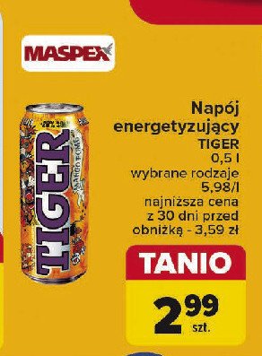 Napój mango bomb Tiger energy drink promocja