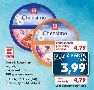 Ser topiony pomarańczowy K-classic cheesimo promocja