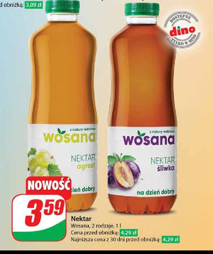 Nektar śliwka Wosana promocja