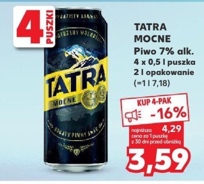 Piwo MOCNE 7% alk. 0,5 l  promocja w Kaufland