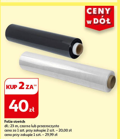 Folia stretch 23 m czarna promocja