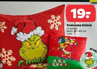 Poduszka Grinch 40x40 cm promocja w Netto