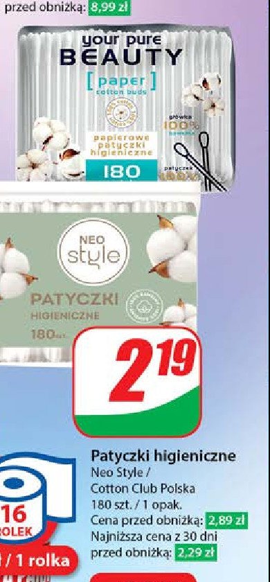 Patyczki kosmetyczne Your pure beauty promocja w Dino