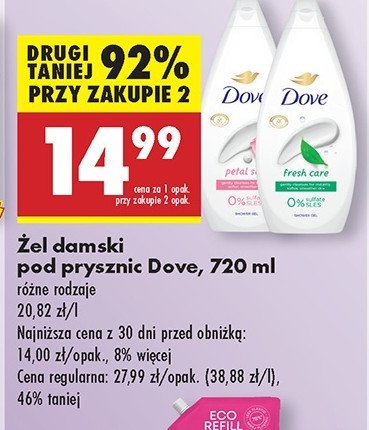 Żel pod prysznic fresh care Dove promocja