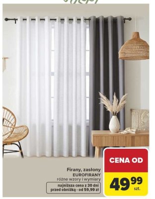 Firany, zasłony EUROFIRANY różne wzory i wymiary promocja w Carrefour