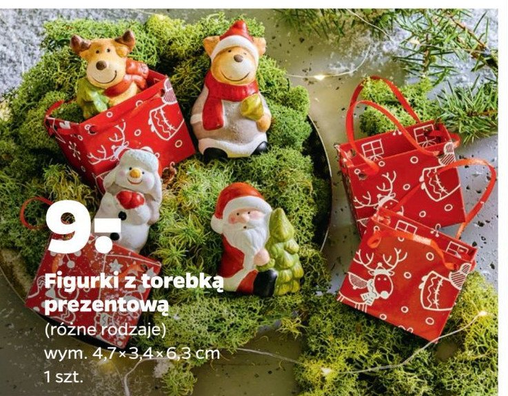 Figurka świąteczna z torebką prezentową promocja