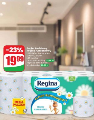 Papier toaletowy Regina rumiankowy 150 listków, 3-warstwowy promocja w Dino