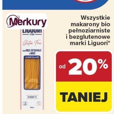 Makaron bio Liguori wszystkie pełnoziarniste i bezglutenowe promocja w Carrefour Market