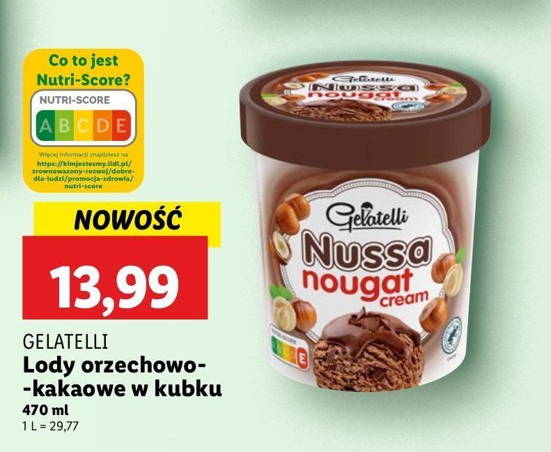 Lody orzechowo-kakaowe Gelatelli promocja w Lidl