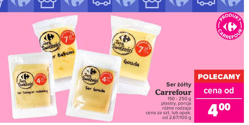 Ser szwajcar rodzinny plastry Carrefour targ świeżości promocja