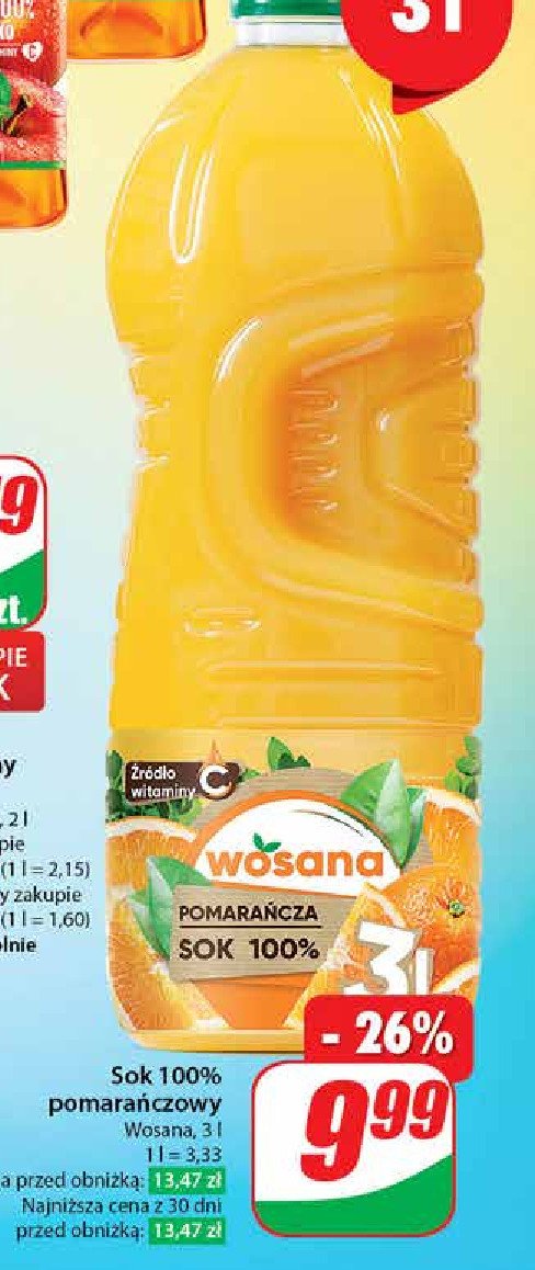Sok pomarańczowy Wosana promocja