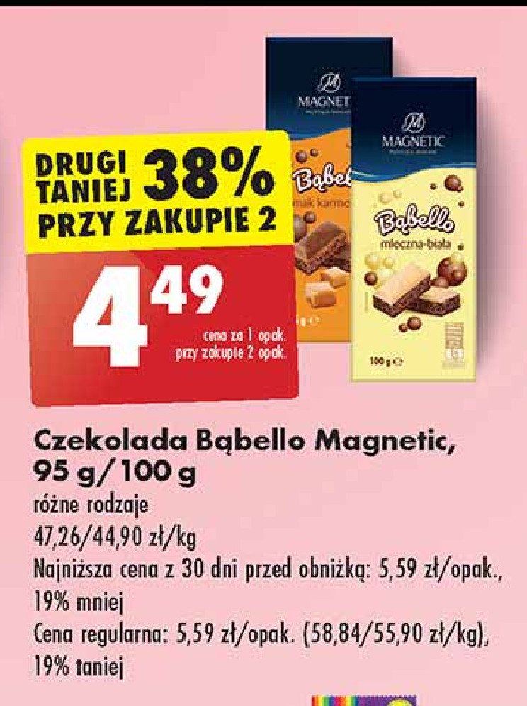 Czekolada mleczna karmelowa Magnetic bąbello promocja