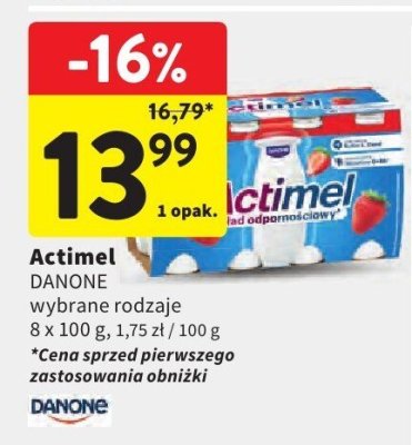 Actimel DANONE wybrane rodzaje promocja w Intermarche