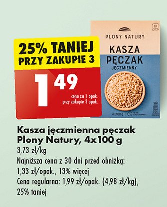 Kasza jęczmienna pęczak Plony natury promocja w Biedronka