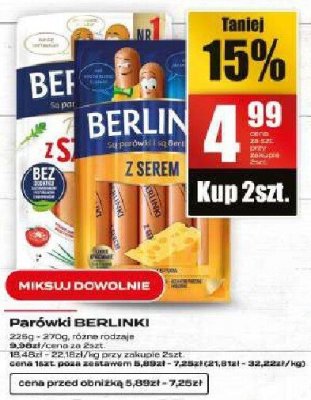 Parówki Parówki BERLINKI promocja w Supeco