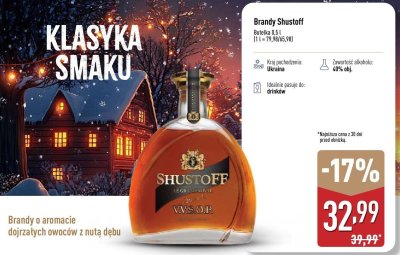 Brandy Shustoff V.S.O.P. promocja w Aldi