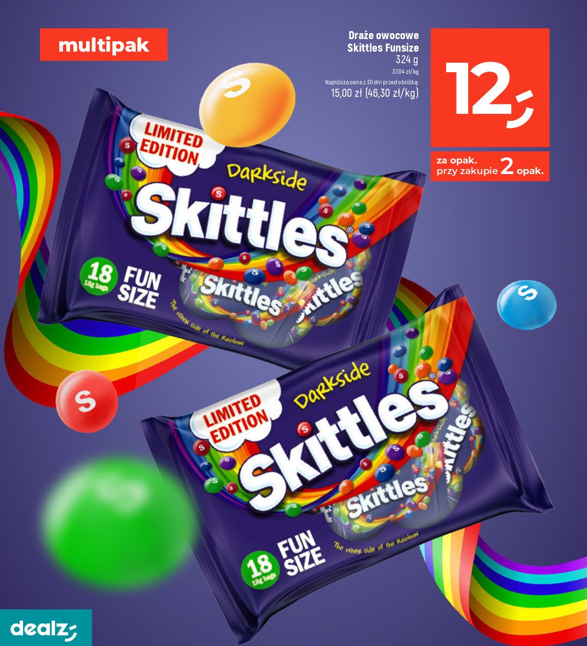 Cukierki darkside Skittles promocja