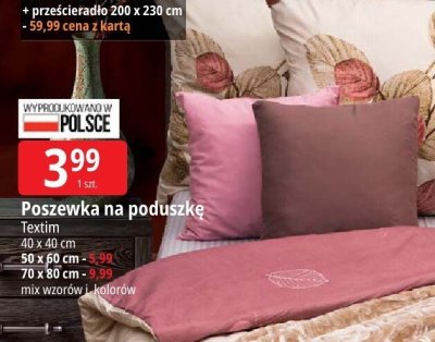 Poszewka na poduszkę Textim promocja w Leclerc