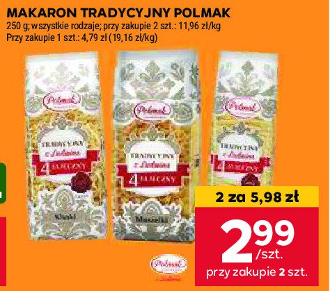 Makaron 4-jajeczny muszelki Polmak promocja