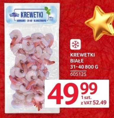 Krewetki białe 31-40 800g promocja w Selgros
