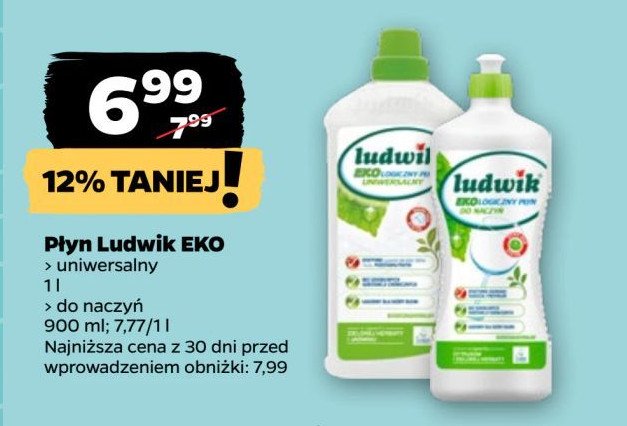 Płyn uniwersalny ekologiczny o zapachu zieonej herbaty i jaśminu Ludwik promocja w Netto