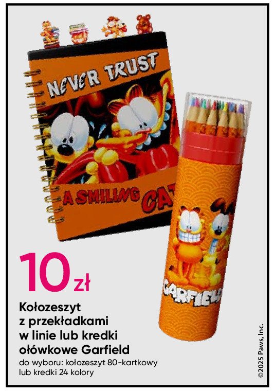 Kołozeszyt z przekładkami 80 kartek kratka garfield promocja w Pepco